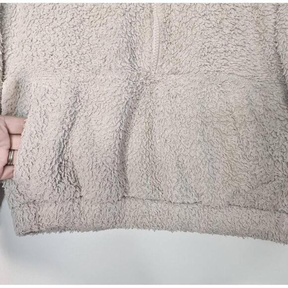 Patagonia Shroom Taupe Hooded Fleece Kangaroo Pocket Pullover Jacket - Picture 7 of 12